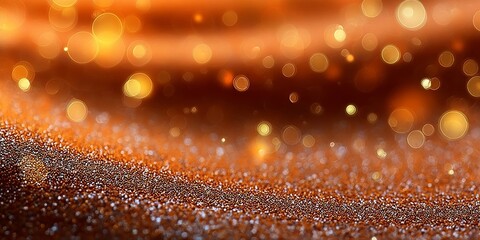 Canvas Print - glamorous backdrop with shimmering orange and golden glitter, perfect for festive occasions