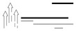 © robu_s - Three upward arrows alongside horizontal lines convey growth, achievement, and forward motion. Ideal for business, success, innovation, motivation, strategy direction and leadership. Simple flat