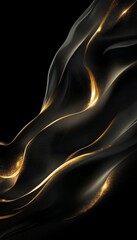 Wall Mural - stunning abstract art piece featuring golden gradients and flowing patterns in luxurious style
