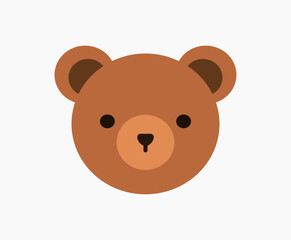 Canvas Print - Cute teddy bear face icon. Vector illustration.