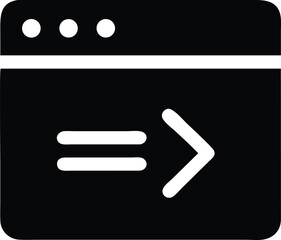 Black and White Browser Window with Equal Sign and Arrow web page internet