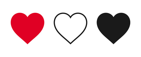 Wall Mural - hearts flat icons set. heart symbols design elements. png illustration.