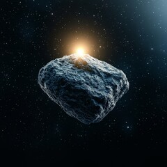 Wall Mural - A Stunning Asteroid Reflecting Light in the Vast Cosmos, Capturing the Beauty of Space and Geology