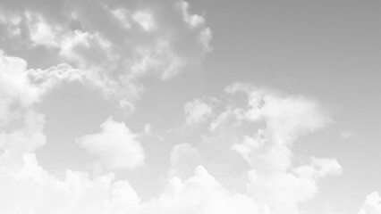 Wall Mural - white cloudy sky for background. sky with clouds useful as a background in black and white
