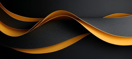 Canvas Print - wavy elegance showcased in a layered background of golden ribbon texture contrasting sleek material