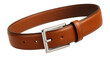© studioworkstock - Slim leather belt in cognac with polished silver buckle