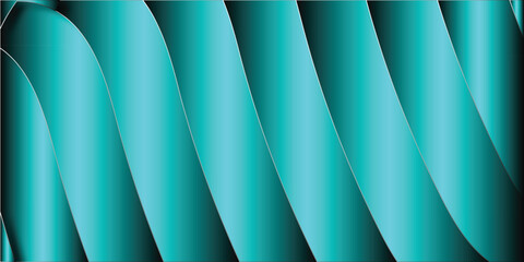Wall Mural - abstract turquoise gradient with wave patterned design for background or wallpaper seamlessly loopin