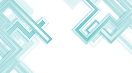 Wall Mural - Light blue geometric layered curved stripe abstract tech background. Vector design