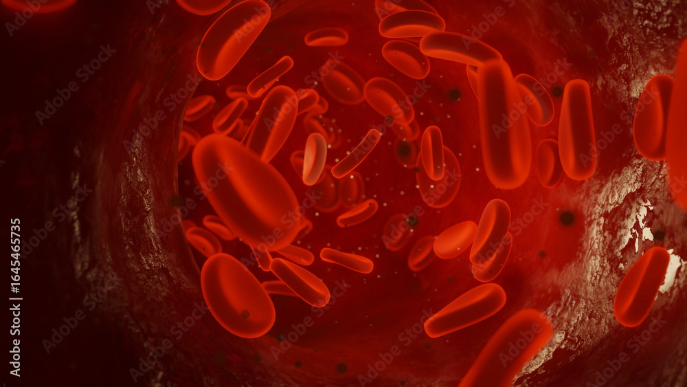 3D Medical Rendering Bloodstream Infection Red Blood Cells Pathogens ...