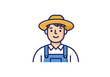 © Donjuan Studio - Cartoon Farmer with Straw Hat and Blue Overalls Illustration