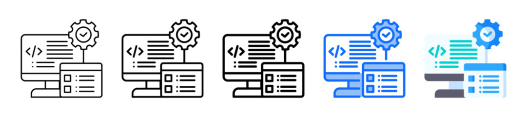 Software Development Icon In 5 Different Styles Set Collection