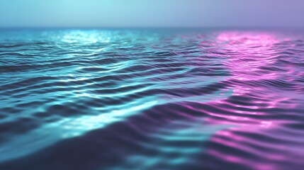 Wall Mural - abstract vibrant water surface with neon lighting.