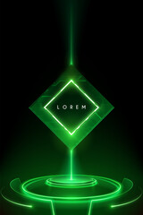 Wall Mural - chip with stage and green light effects