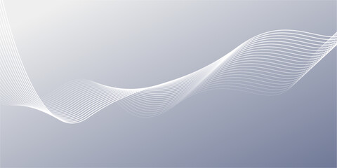 Wall Mural - futuristic gray white abstract background with shining wave lines pattern for banner, wallpaper, cov