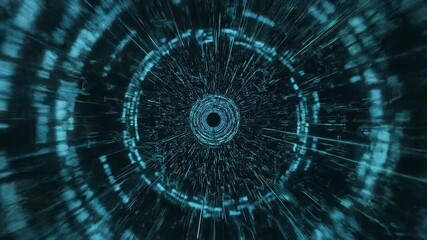 digital cyberspace background with looping program code