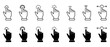 © ChardaeGhada - Various hand gestures, showing touch screen interactions.