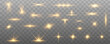 © MEDUZA - Sun flash with rays or gold spotlight and bokeh. Gold lens flares set. Yellow glow flare light effect. Vector illustration isolated on transparent background.