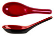 © lovapixels - red melamine spoon, ramen spoon, asian soup spoon isolated on transparent background. png image