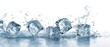 © Mariia  - The Ice Cubes in a Dynamic Splash on a Clear Water Surface
