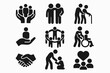 © Rick Cranches - Set of Community Support Icons in Minimal Style