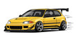 © Aksapix Studio - Pixelated Yellow Sport Car Illustration