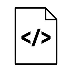 Vector illustration of coding document icon isolated on white background