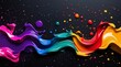 © Aleksandr - Vibrant liquid paint flow in CMYK palette on dark background, artistic texture for posters, web and print design