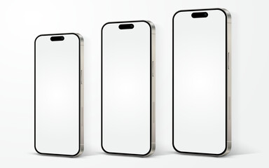 Poster - realistic smartphone mockup. mobile phone vector with isolated on white background. device front vie