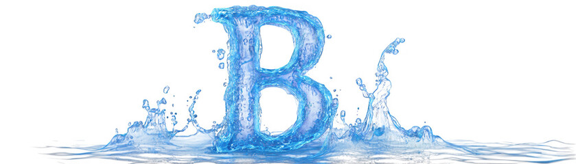 Wall Mural - dynamic blue liquid letter b, an abstract design on a black background