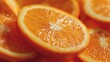 © W saputro - Sliced juicy orange close up for vitamins, freshness, background with other slices, healthy eating