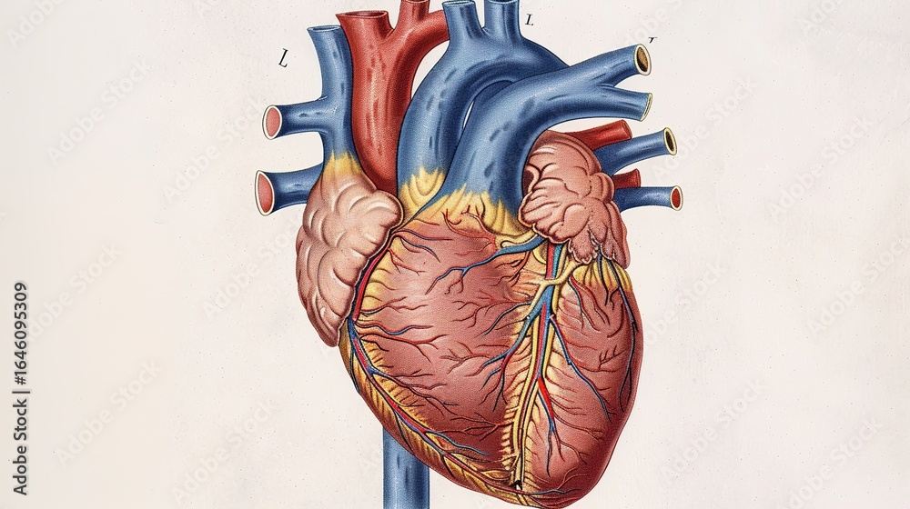 Стокова ілюстрація Anatomical Depth: Intricate Detail Diagram of Heart ...