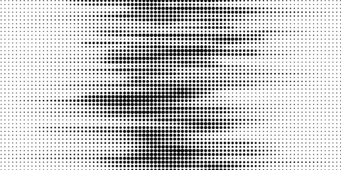 Wall Mural - White and black halftone dots pattern color gradient grunge texture background. Pop art comic sport style vector illustration dots. eps 10. modern.