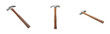 © Graphic Genius - Hammering action tool use in construction workshop environment craftsmanship concept. Set cut out PNG