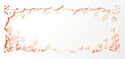 Wall Mural - crisp white backdrop, intricate paper-cut design, subtle gold lines , sophisticated visuals, gold