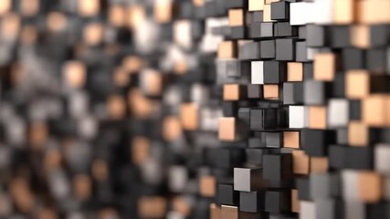 Abstract cubes wall pattern background metallic reflection texture modern design