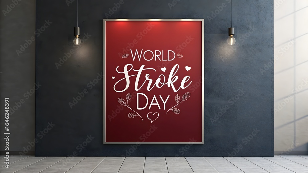 World stroke day awareness poster in modern interior design for health ...