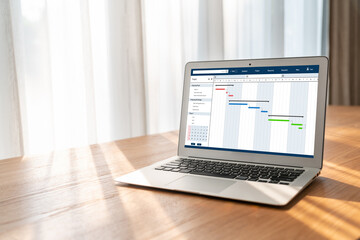 Wall Mural - project planning software for modish business project management on the computer screen showing time