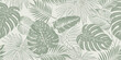 © Anik - Monstera and palm leaves tropical pattern in sage green