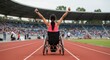 © Faadl - Wheelchair Athlete Celebrating Victory on Running Track – Paralympic Sports and Determination