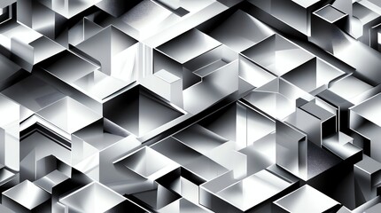 Wall Mural - abstract metallic geometry: a digital exploration of cubes and polygons