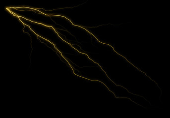 Wall Mural - golden lightning streaks diagonally across a black background, resembling an energy surge or cosmic 