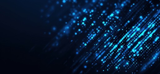 Wall Mural - Abstract blue background with digital data and binary code Big Data technology concept  Generative AI