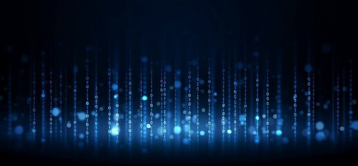 Wall Mural - Abstract blue digital background with binary code vector illustration Technology, data, and cyber concept Generative AI