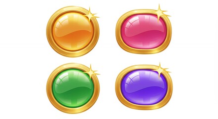 Set of colorful gemstone buttons