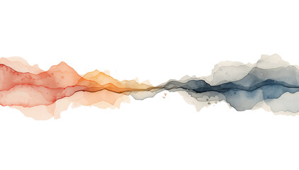 Wall Mural - watercolor painting of flowing hues on isolated background, artistic element with delicate