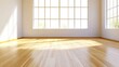 © wulan - Sunlit Empty Room with Hardwood Floor and Large Windows