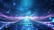 © vadosloginov - Abstract digital data streams with glowing particles in space