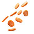 © soem - Sliced carrots floating in the air against a transparent background