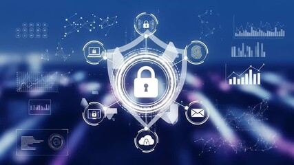 Cyber security virtual networking digital identity and personal data Cyber security icons video