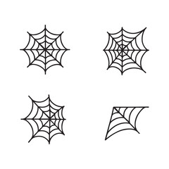 Spider Web Icon Set Halloween Cobweb Design